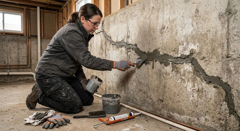 Cracked Basement Floor Repair in Hamilton, MT